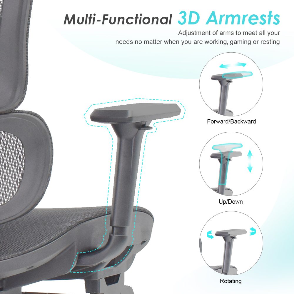E111(full mesh,gray,footrest) detail — 4