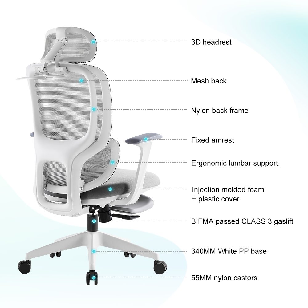 E6670-H (White,footrest,fix arm) detail detail shot