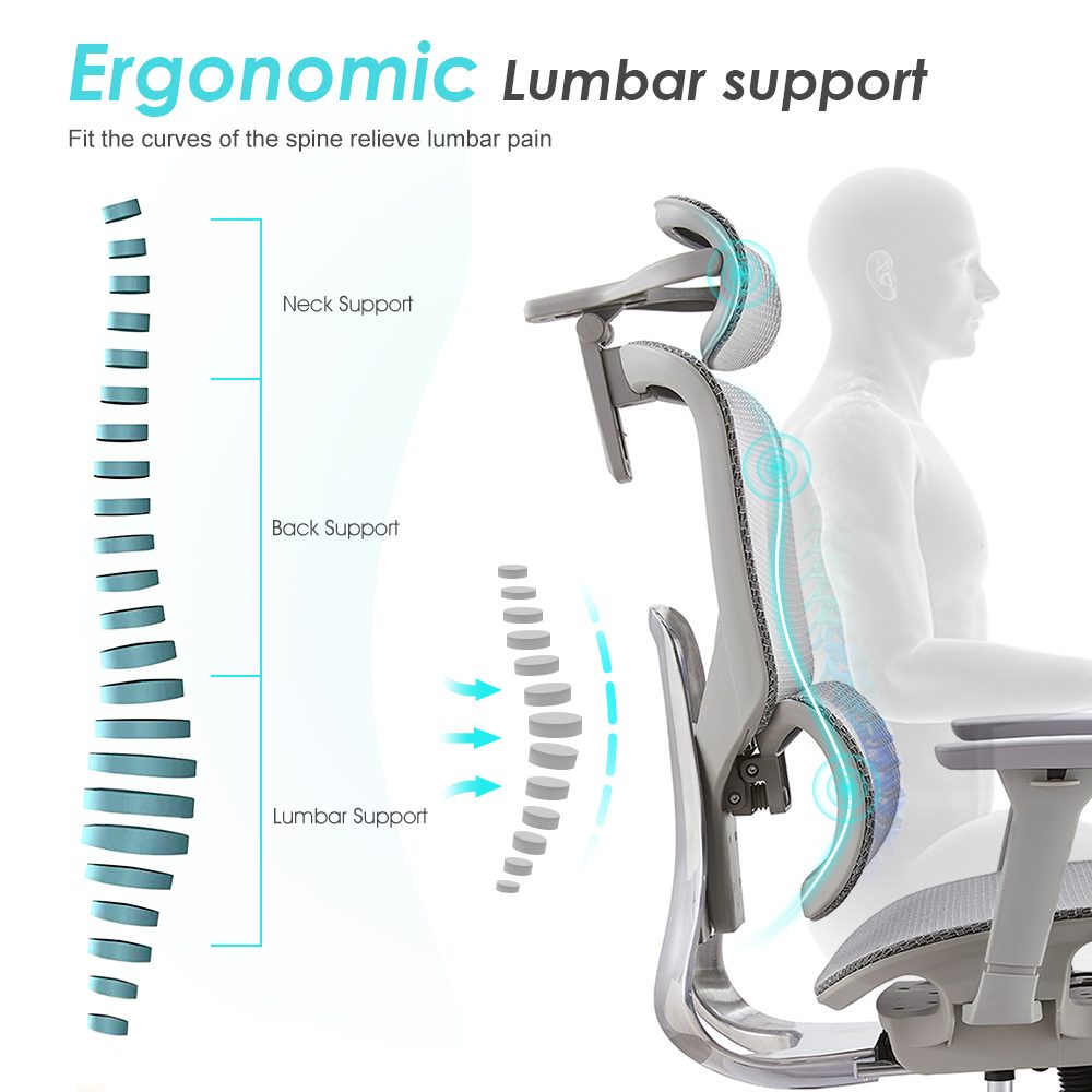 E370-H (full mesh,footrest,grey frame) detail — 1