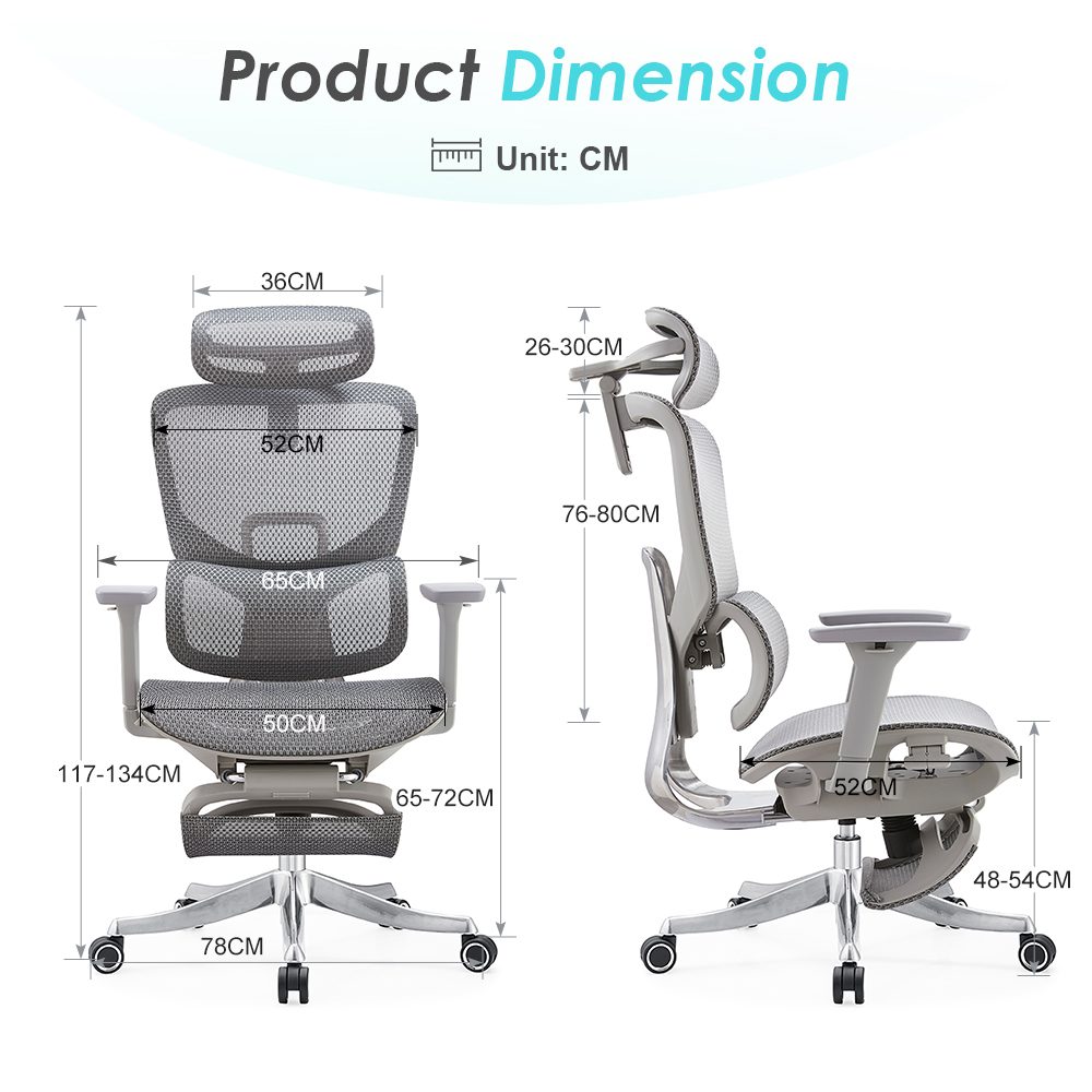 E370-H (full mesh,footrest,grey frame) detail — 6