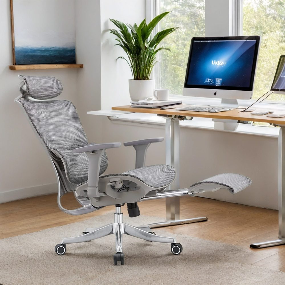 E370-H (full mesh,footrest,grey frame) detail — 8