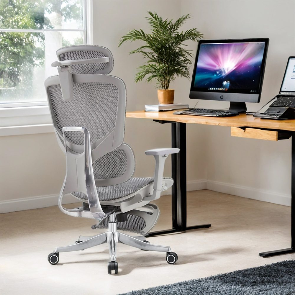 E370-H (full mesh,footrest,grey frame) detail — 9
